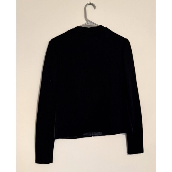 Classiques Entier Women's Black Leather Front and Wool Zip Up jacket Size XS - Picture 5 of 5